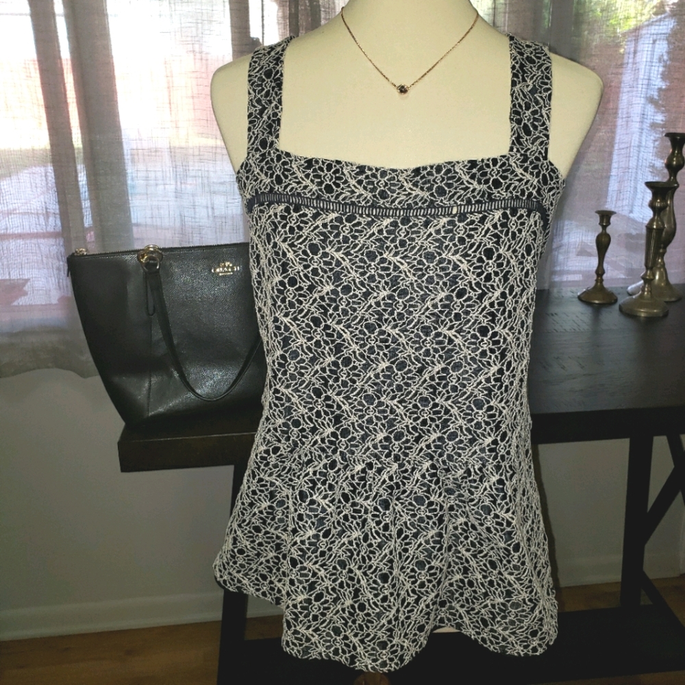 (#6) Banana Republic Crotchet Peplum Top